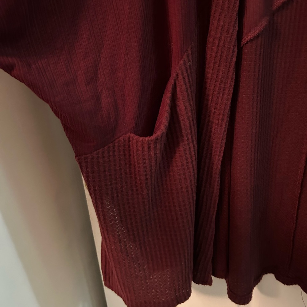Maurices Burgundy Open Front Cardigan - Picture 4 of 5